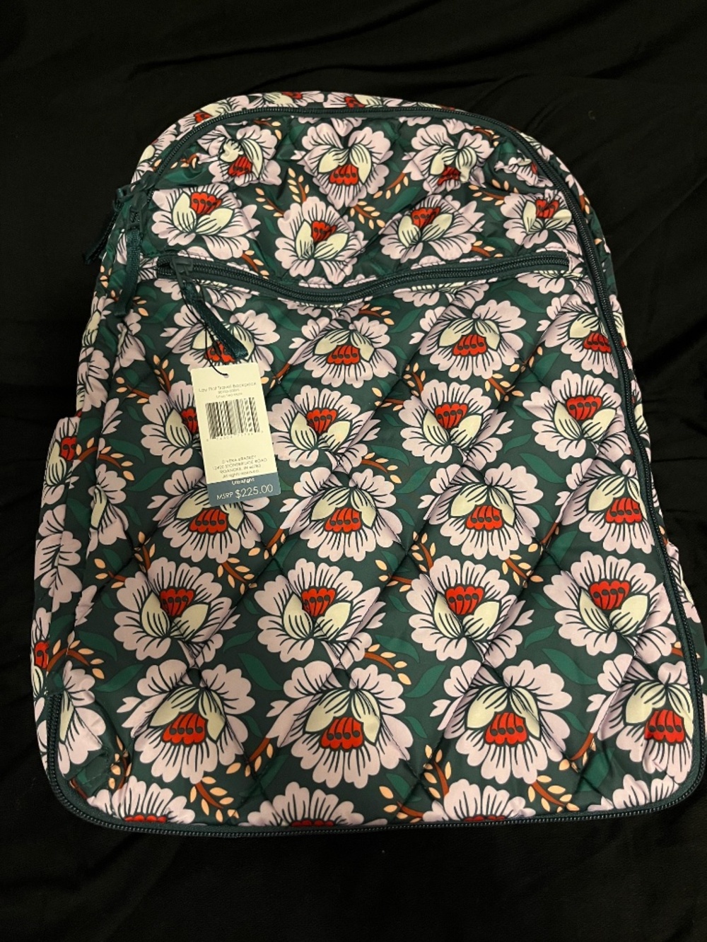 Vera Bradley Ultralight Lotus Sea Moss Lay Flat Backpack & Organizer Travel Set - Picture 2 of 15